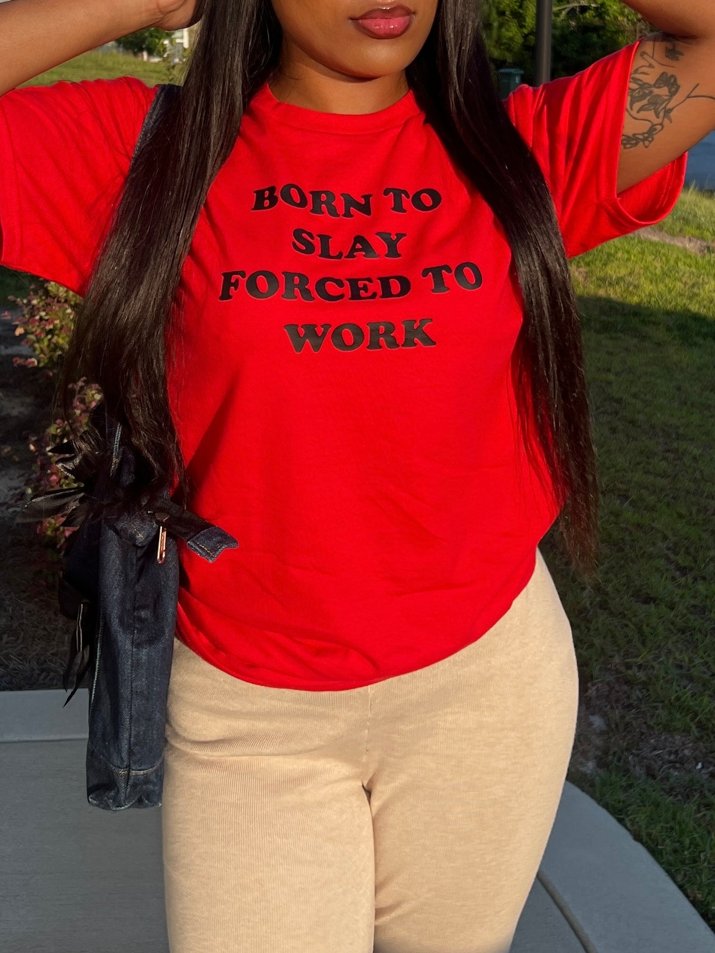 Born To Slay Forced To Work Tee