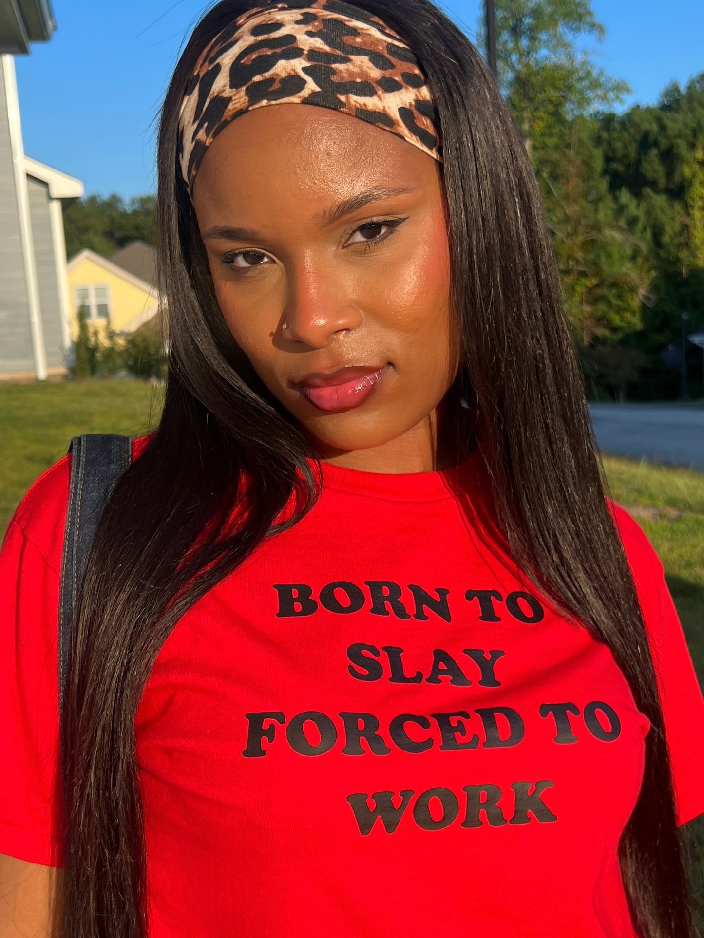 Born To Slay Forced To Work Tee